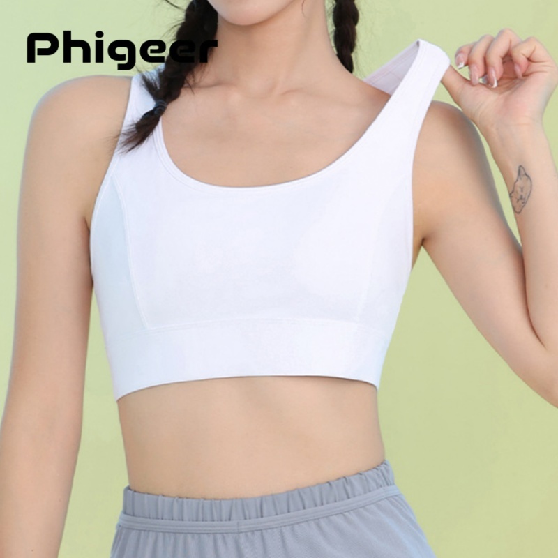 Sports Bra Racerback - Phigeer mulheres sutiãs esportivos de alto