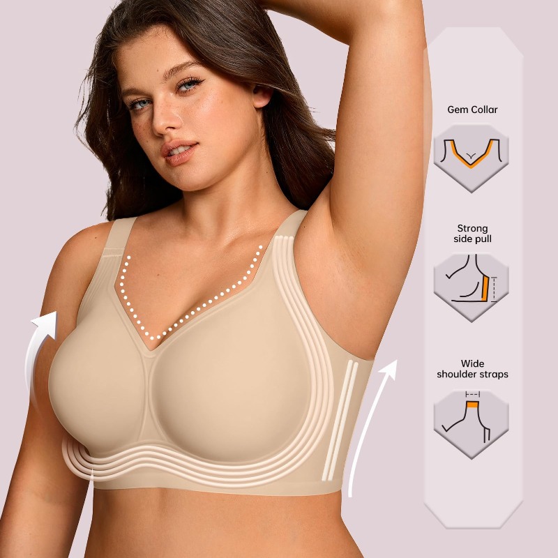 Sutiã Jelly Sem Fio Plus Size  - Underwire Bra Padded avaliação e preço